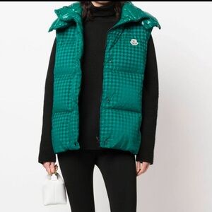 Moncler GREEN Checkered Women's Vest